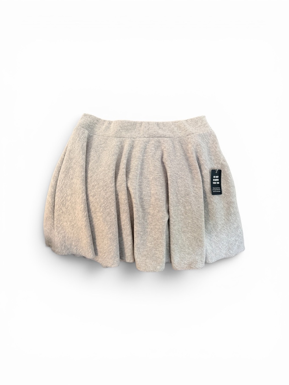 Express Light Gray Pleated Skater Mini Skirt
